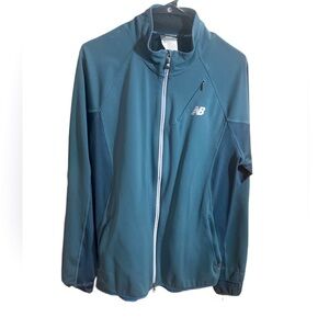 New Balance Men's Grayish Blue Teal Neoprene Nylon Performance Jacket Size Large